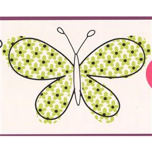 York Wallcoverings Butterflies Wallpaper Border - 15-ft x 7-in - Green