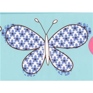 York Wallcoverings Butterflies Wallpaper Border - 15-ft x 6.75-in - Blue