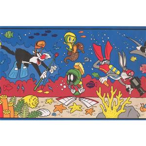Retro Art Looney Tunes Wallpaper Border - 15' x 8.25" - Multicolour