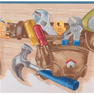 York Wallcoverings Tool Belt Wallpaper Border - 15-ft x 10-in - Brown