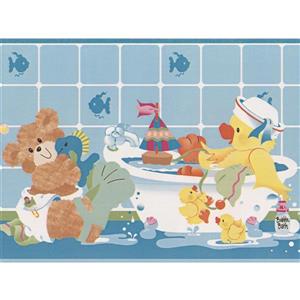 York Wallcoverings Teddy Bears Plush Toys Wallpaper Border - 15-ft x 6-in - Blue