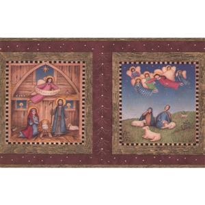 Chesapeake Hosanna Religious Wallpaper Border - 15' x 7" - Brown