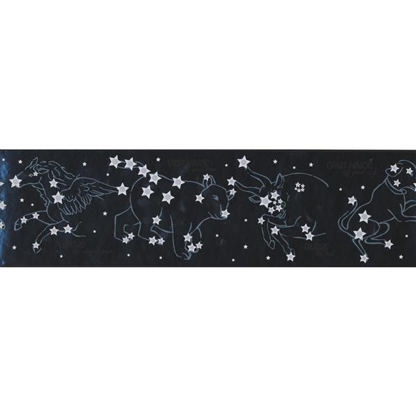 York Wallcoverings Night Sky Wallpaper Border 15ft Black RONA