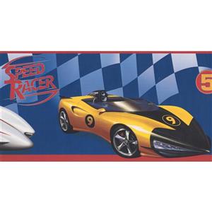 York Wallcoverings Speed Racer Race Cars Wallpaper Border - 15-ft x 6-in - Blue