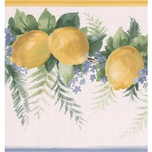 Norwall Lemons and flowers on vine Wallpaper Border - 15' - Yellow