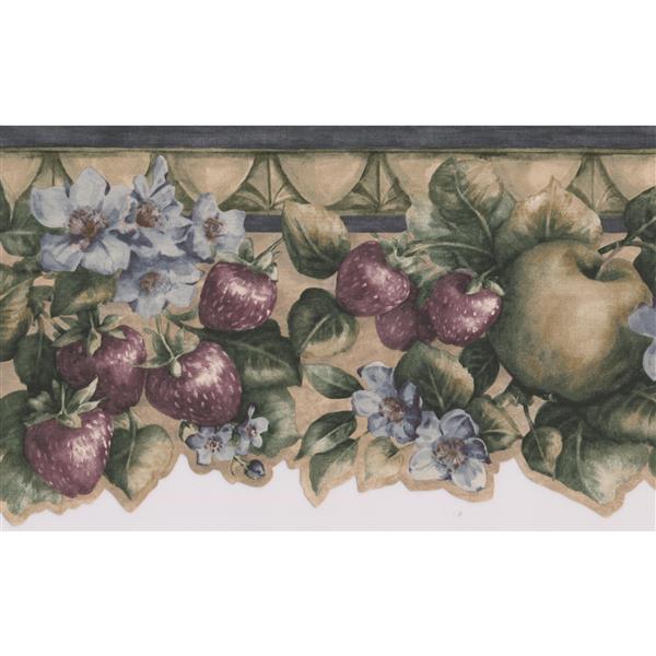 Norwall Apple Cherry Strawberry Wallpaper Border - 15' - Blue | RONA