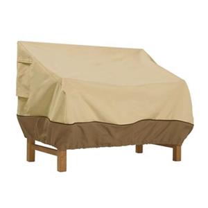 Classic Accessories Veranda 58-in Patio Loveseat/Bench Cover - Polyester - Beige