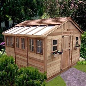 Outdoor Living Today 12-ft x 12-ft Cedar Sunshed Garden Shed