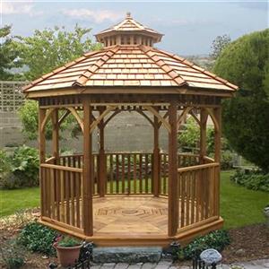 Outdoor Living Today Bayside 10-ft Cedar Panelized Octagon Gazebo