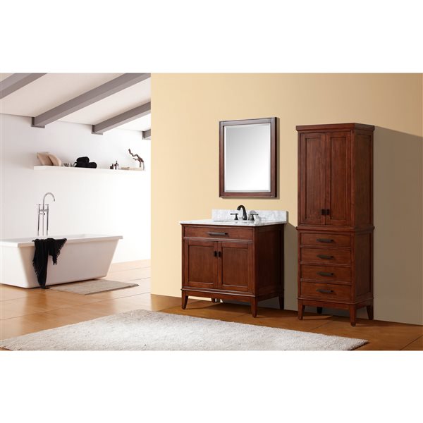 Avanity Madison 24-in W x  71-in H x 16-in D Freestanding Linen Cabinet in Tobacco