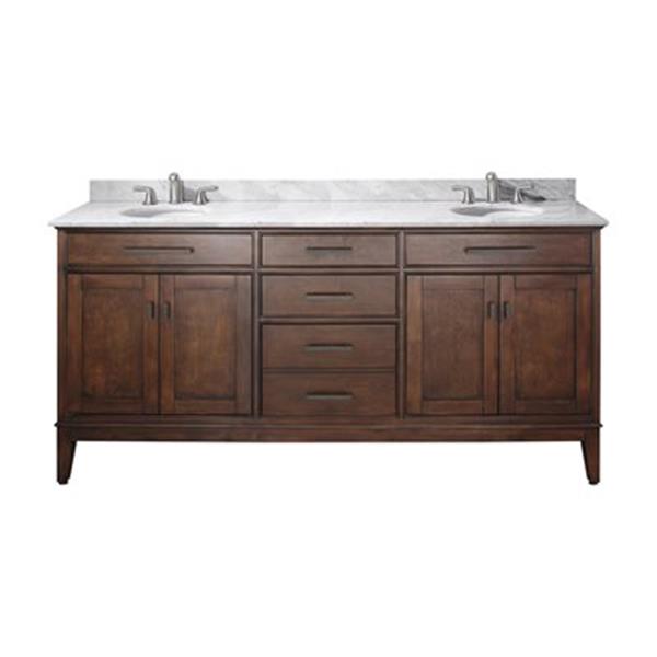 Avanity Madison 72-in Bathroom Vanity with Countertop and Undermounted Double Sink