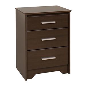 Prepac Furniture Coal Harbor Tall 3-Drawer Nightstand,ECH-20