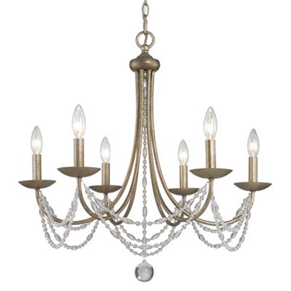 Golden Lighting 7644-6 GA 6 Light Mirabella Chandelier,7644-