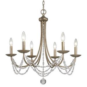 Golden Lighting 7644-6 GA 6 Light Mirabella Chandelier,7644-