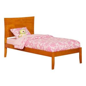 Atlantic Furniture Metro Twin XL Platform Bed with Open Foot Board in Caramel