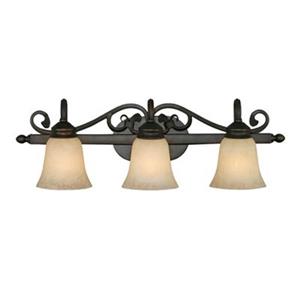 Golden Lighting 4074-3 RBZ Belle Meade 3 Light Bathroom Ligh