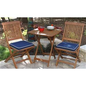 Outdoor Interiors 3-Piece Square Outdoor Bistro Set,S60040BL