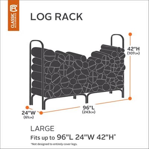 Classic Accessories Ravenna 96-in Log Rack Cover - Polyester - Dark Taupe