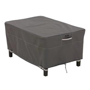 Classic Accessories Ravenna 32-in Rectangular Patio Ottoman/Side Table Cover - Polyester - Dark Taupe