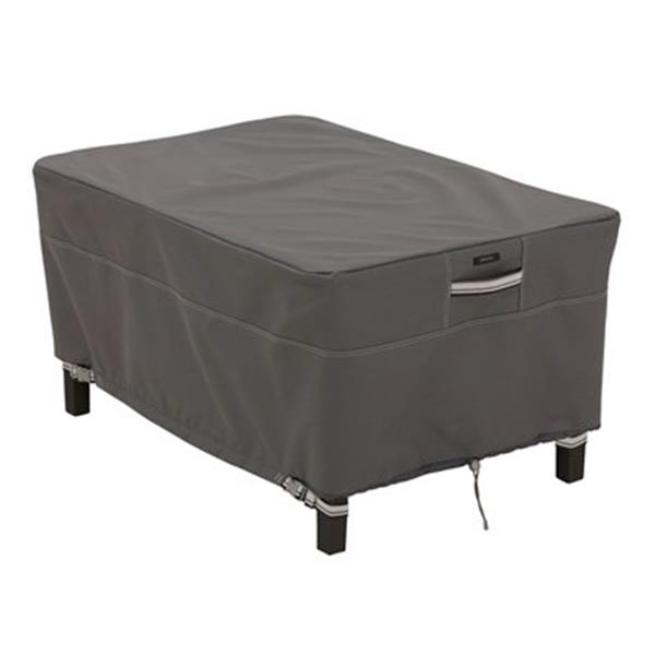 Classic Accessories Ravenna 38-in Rectangular Patio Ottoman/Table Cover - Polyester - Dark Taupe