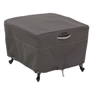 Classic Accessories Ravenna 26-in Square Patio Ottoman/Side Table Cover - Polyester - Dark Taupe