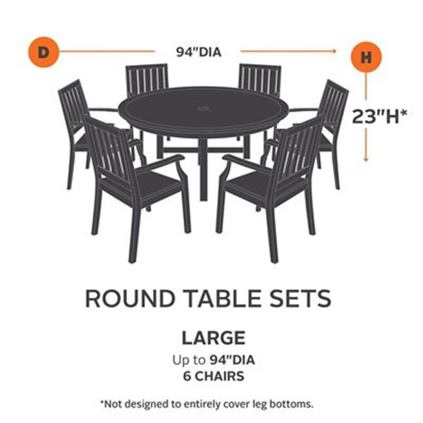 1 Ravenna Round Patio Table And Chair, Large Round Patio Table Set