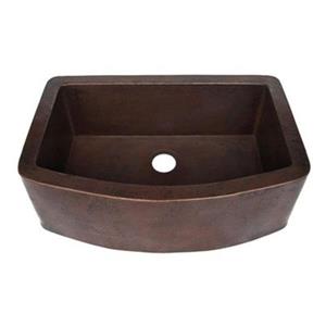 Novatto Redondeado Curved Farmhouse Copper Kitchen Sink