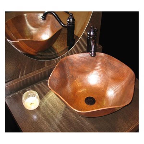 Novatto Andulusia Pentagon Shaped Copper Bath Vessel Sink,TC