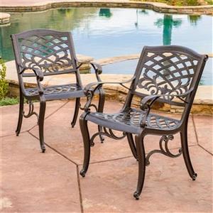 Best Selling Home Decor Sarasota Outdoor Chair - 34.6-in x 26.4-in - Bronze - Set of 2