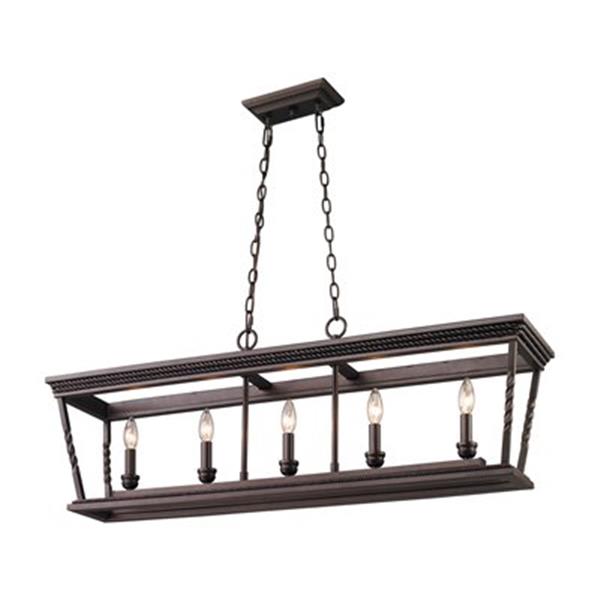 Golden Lighting 4214-LP EB Davenport 5 Light Linear Pendant,