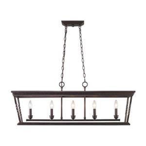 Golden Lighting 4214-LP EB Davenport 5 Light Linear Pendant,