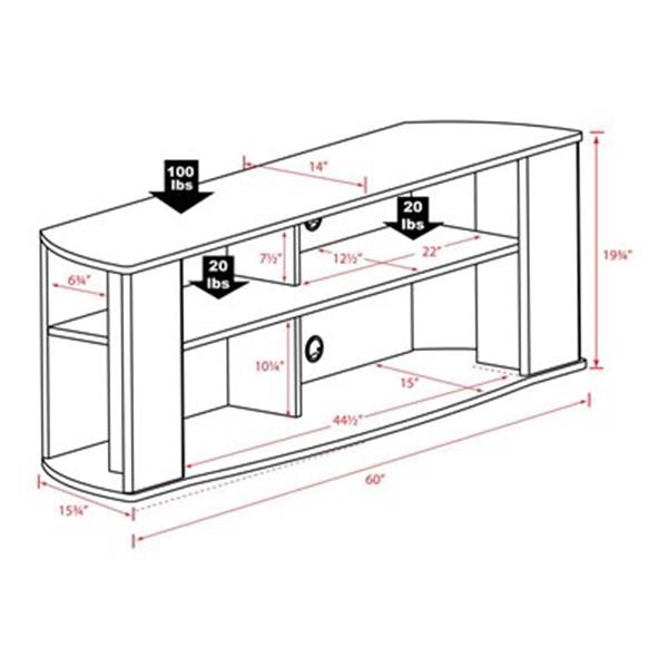 Prepac Essentials TV Stand - For TVs Up to 60-in - Black