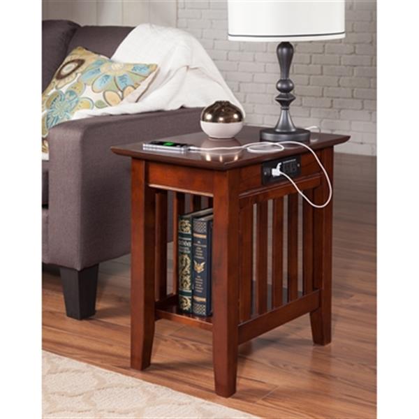 AFI Furnishings Mission Chair Side Table with Charger,AH1