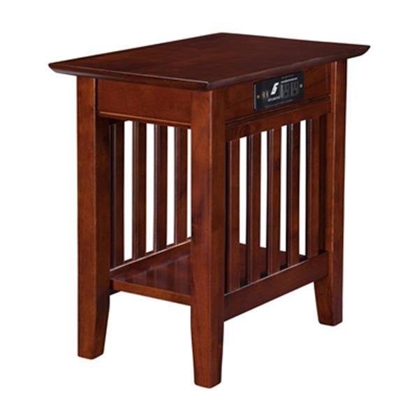 AFI Furnishings Mission Chair Side Table with Charger,AH1