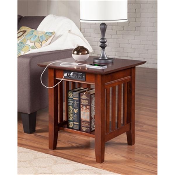 AFI Furnishings Mission End Table with Charger,AH14214