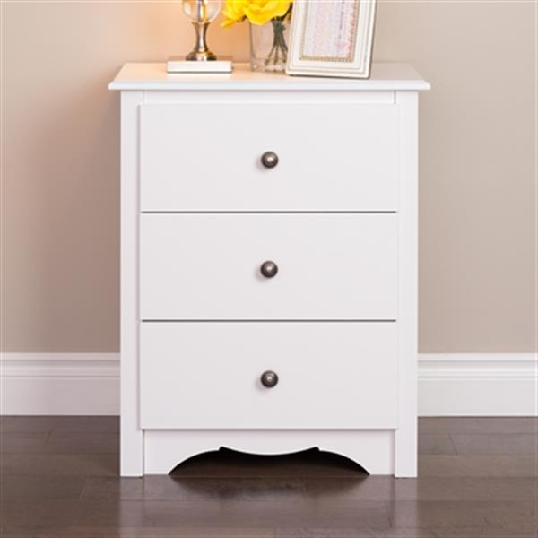 Prepac Furniture Monterey Tall 3-Drawer Nightstand-WDC-2403