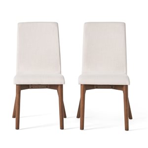 Orrin Light Beige Fabric/ Walnut Finish Dining Chair (Set of 2)