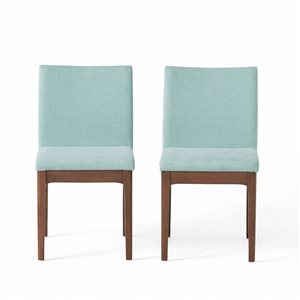 Kwame Mint Fabric/ Walnut Finish Dining Chair (Set of 2)
