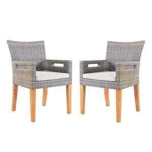 Outdoor Interiors 30525 Wicker and Eucalyptus Outdoor Arm Ch