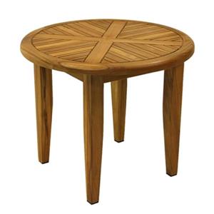 Outdoor Interiors TNA7625 24-in Round Teak Outdoor Accent Ta
