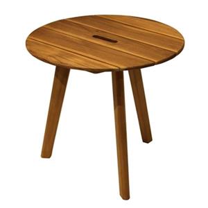 Outdoor Interiors TNA2000 20-in Round Teak Outdoor Accent Ta
