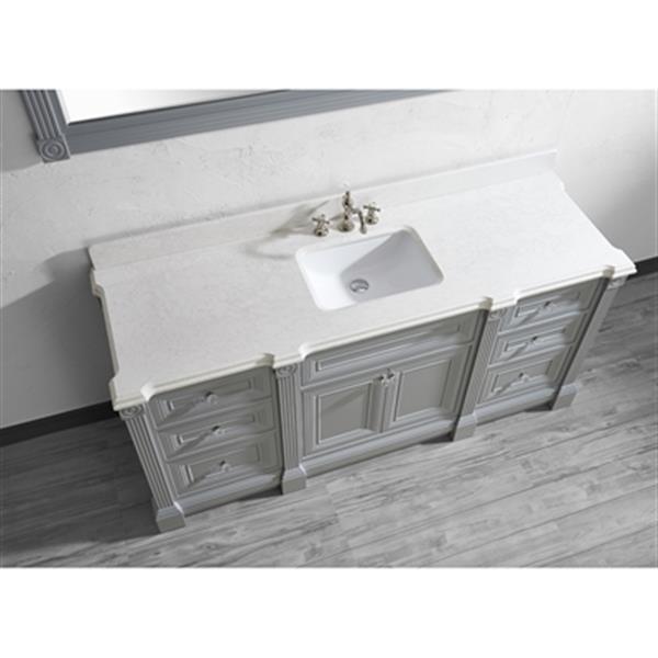 Spa Bathe Avella 72-in Oxford Grey Single Sink Bathroom Vanity with Solid Surface Top