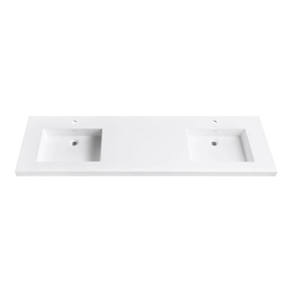 Versastone Solid Surface Vanity Top, 73 Vanity Top With Double Sink
