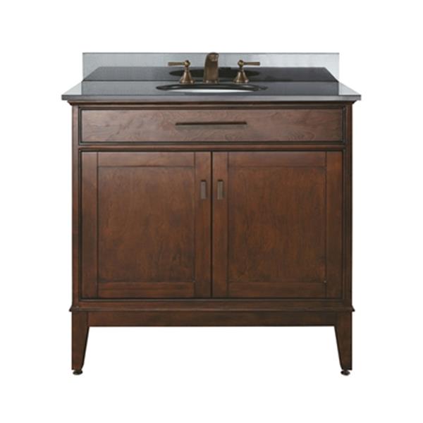 Avanity Madison 37-in Tobacco Brown Single Sink Bathroom Vanity with Granite Top