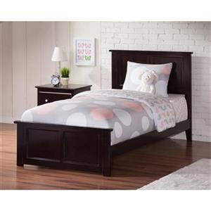 Atlantic Furniture Madison Twin Traditional Bed with Matching Foot Board in Espresso