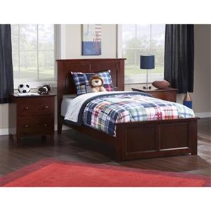 Atlantic Furniture Madison Twin Traditional Bed with Matching Foot Board in Walnut