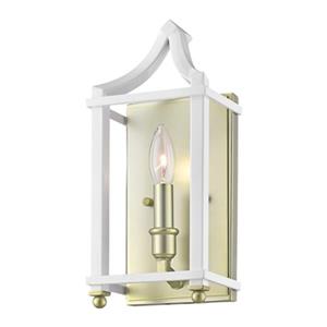 Golden Lighting 8401-WSC Leighton Wall Sconce,8401-WSC SB-WH