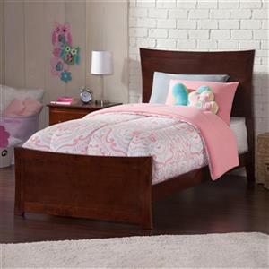 Atlantic Furniture Metro Twin Traditional Bed with Matching Foot Board in Walnut