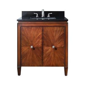 Avanity Brentwood 30-in Walnut Single Sink Bathroom Vanity with Black Granite Top
