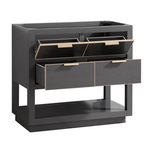 Avanity Allie 36-in Twilight Grey Bathroom Vanity Cabinet with Gold Hardware